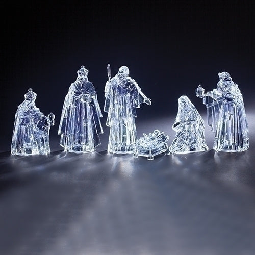 10.7"H 6PC ST LED NATIVITY CUT ACRYLIC; BATT OP N/INCL