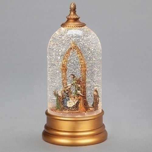10"H LED SWIRL NATIVITY CLOCHE ROTTATING KINGS; BATT N/INCL