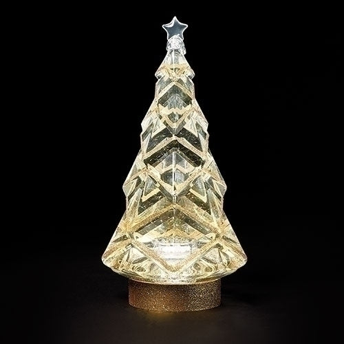 11.5"H LED SWIRL TREE GOLD GLITTER; BATT N/INCL;PORT/CORD