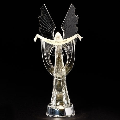 11.75"H LED ANGEL W/BANNER MERRY CHRISTMAS; BATT N/INCL