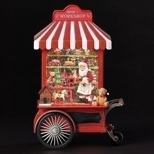 Confetti Lites Swirl Santa's Workshop Toy Cart, 10.75" H