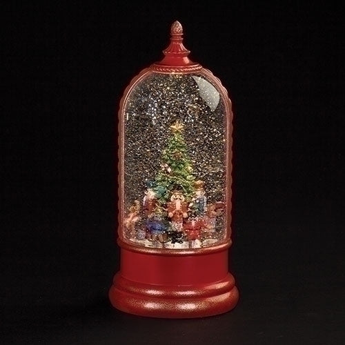 Musical LED Swirl Nutcracker Rotating Dome Figurine, 10.75-inch Height
