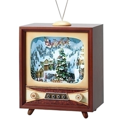 13"H MUSICAL LED TV W/SKATERS ROTATING; BATTERY OP N/INCL