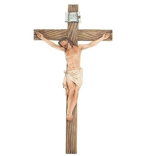 Jesus Christ 20.5"H Resin Stone Wall Cross Crucifix