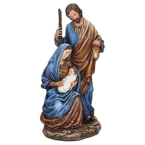 Holy Family Blue and Gold Figure, Christmas Collection, 10.5" H