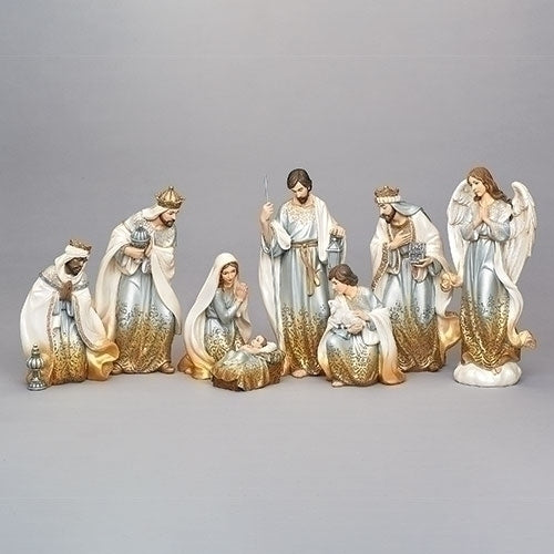 8-Piece Nativity Gold Ombre Figure Set, Christmas Collection, 14" H