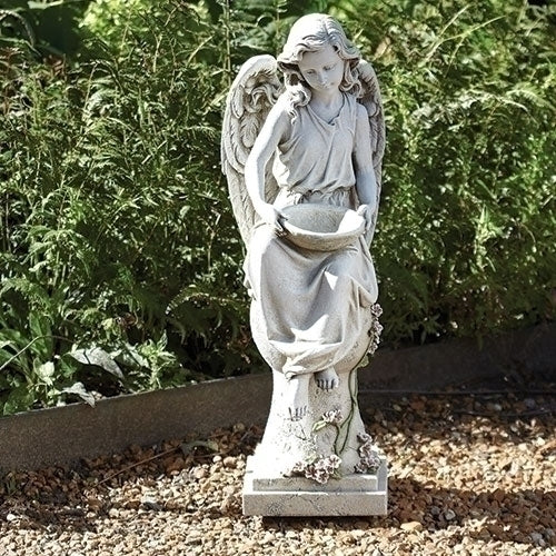 Solar Angel Statue, 21" H, Garden Collection, Resin and Stone, Decorative, Religious Gift, Home Indoor and Outdoor Decor, Durable, Long Lasting