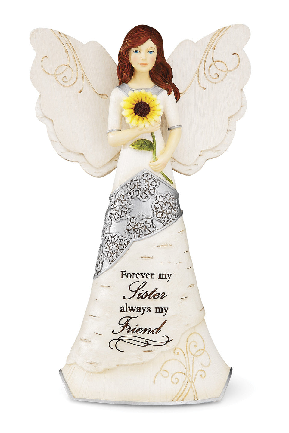Sister - 6.5" Angel Holding Sunflower