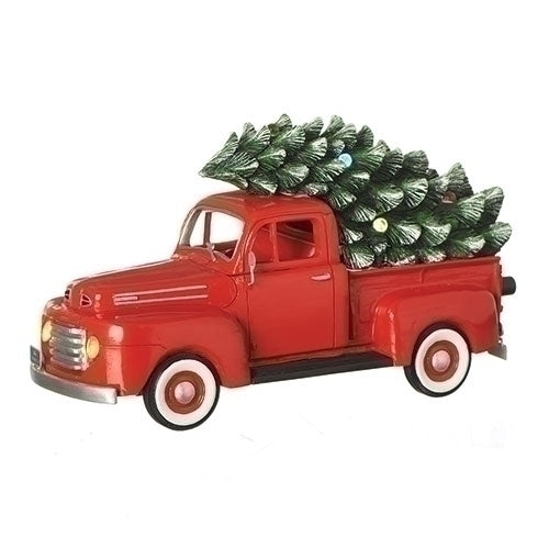 1948 Ford Truck with Tree Amusement, 5.5" H, Christmas Collection, Resin, Amusements, Giftware, Inspirational, Durable, Long Lasting, Battery Operated