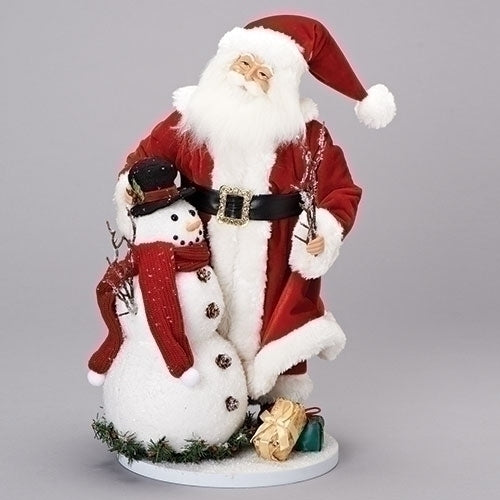 19"H SANTA W/SNOWMAN FIGURE W/GIFTS