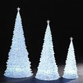 12"-20"H 3PC SET LED GLITTER TREE