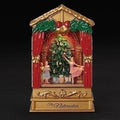 10"H LED NUTCRACKER STAGE GOLD & RED SWIRL; BATTERY OP N/INCL