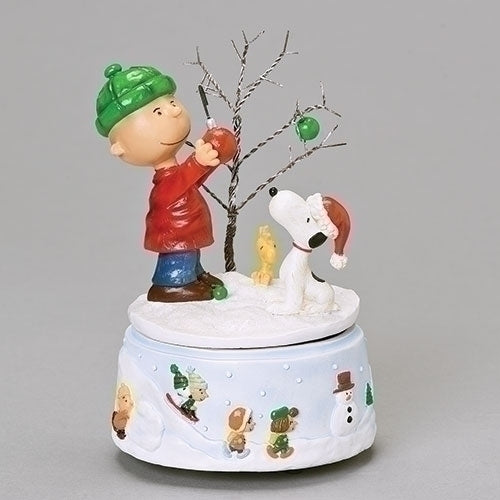6.25"H MUSICAL CHARLIE BROWN TREE/SNOOPY/WOODSTOCK WINDUP
