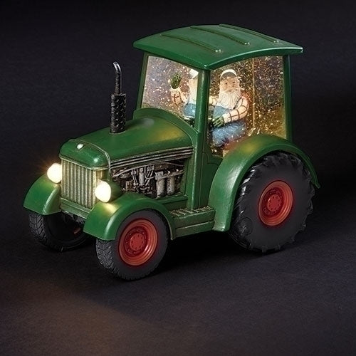9 Inches LED Tractor with Santa Swirl Warm White Light
