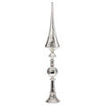 34"H SILVER FINIAL; CHRISTMAS TABLE PIECE; KD GLASS