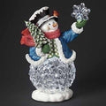 13"H MUSICAL LED SNOWMAN ICE BELLY; BATTERY N/INCLU; PORT