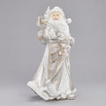 15.25"H WALKING SANTA W/SACK CHAMPAGNE WHITE