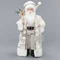 Ivory Santa with Ivory Fur Figurine, 18 inch, Multicolor