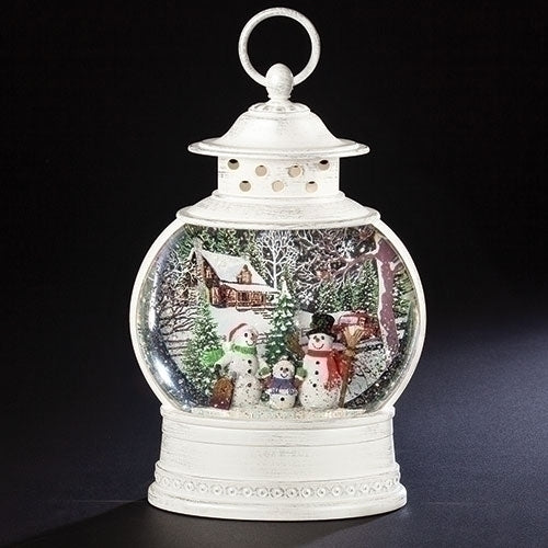 Led Swirl Snowman Lantern Christmas Scene, 11 inch, Multicolor