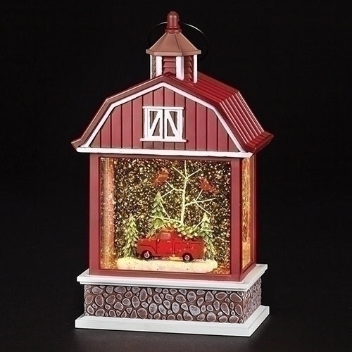 Led Swirl Barn with Truck, 9.25 inch, Multicolor
