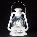7.75"H MUS LED LANTERN DOME W/CHURCH SCENE; BATT N/INCLU