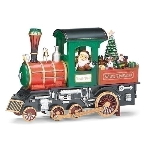 6.7"H MUSICAL LED TRAIN ENGINE ROTATE TREE/TRAIN; BATT N/INCL