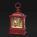 Led Swirl Lantern Santa with Cardinal, 8.7 inch, Red