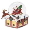 Musical Santa in Sleigh Glitter Dome, 6.5 inch, Multicolor