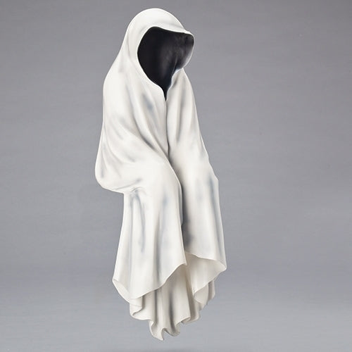Distressed Alabaster White Ghost 22.5 x 10.5 Resin Decorative Tabletop Figurine