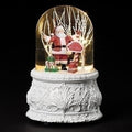 6.2"H MUS LED SANTA TALL DOME GLITTERDOME BATT N/I WIND/UP Christmas Glass Globes