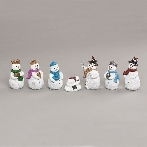 .5"H 7 PC ST SNOWMAN NATIVITY W/SPECIAL BOX W/HANDLE
