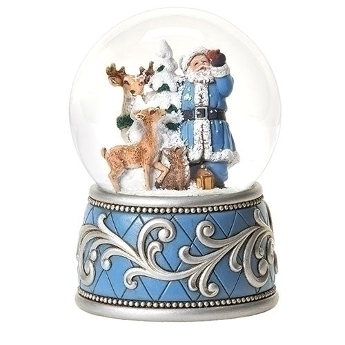 Blue Santa with Animal Dome, 5.5-inch Height