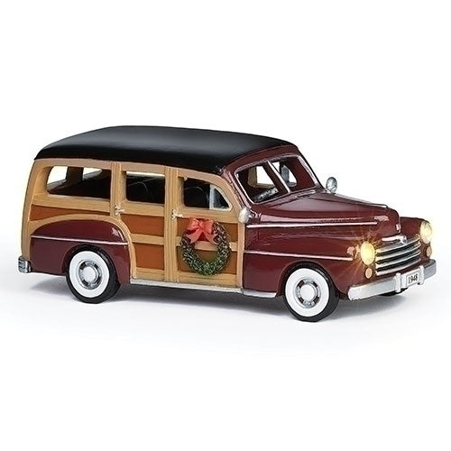 Musical LED '48 Woody Wagon Figurine, 8-inch Length