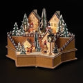 8"H LED STAR SHAPE W/ SCENE LASER WOOD