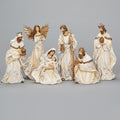 12"H 6PC ST NATIVITY; CREAM GOWN W/GOLD ROPE TRIM