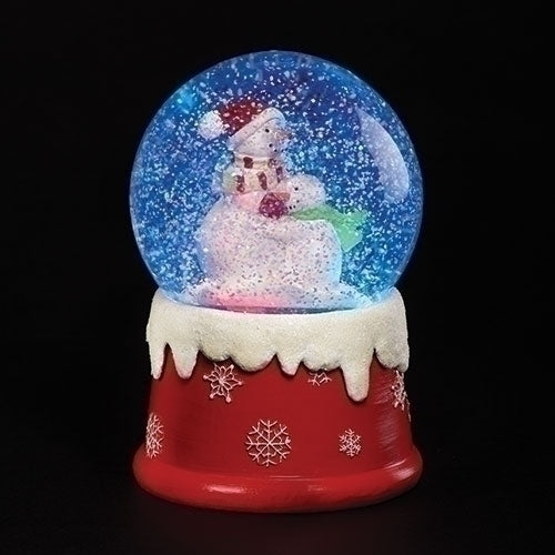 6"H LED SWIRL DOME SNOWMAN HUG