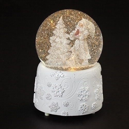 White Santa Musical LED Swirl Dome, 6.2-inch Height
