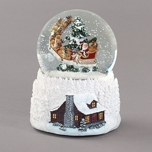 Flying Santa Rotating Wind Up Musical Water Globe