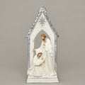 12.2"H HOLY FAMILY ARCH SILVER DOT TRIM FIGURE