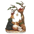 11"H ANIMALS, BABY JESUS UNDER TREE AND STAR