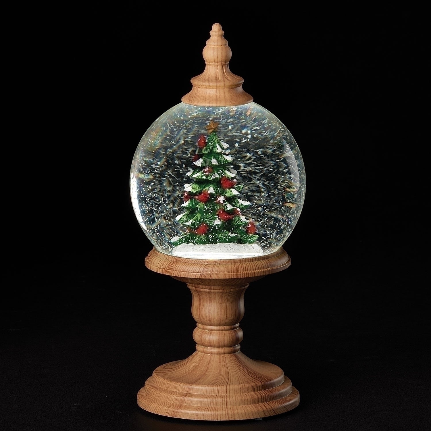 9.5"H LED SWIRL DOME PEDESTAL TREE, STAR