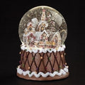 7"H LED MUS SWIRL GINGERBREAD TOWN DOME