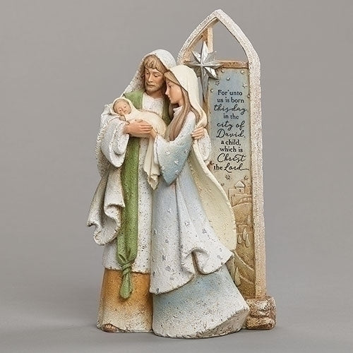 10"H HOLY FAMILY W/CROSS ARCH HEAVENLY BLESSINGS