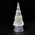 13"H LED SWIRL TREE, CITY BASE SILVER; WITH PORT/CORD