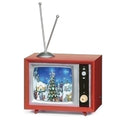 5"H MUS LED TV SKATERS;SNOW FALL ROTATE