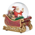 Musical Santa in Sleigh Dome, 100mm, 5.75" H, Resin, Glass, Water