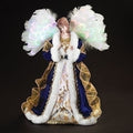 LED Blue Angel Tree Topper with Fiber Optic Wings, 15-inch Height, Polyester