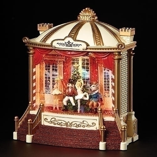 9.25"H MUS LED SWIRL STAGE W/ NUTCRACKER:BATT N/IN;PORT/CORD