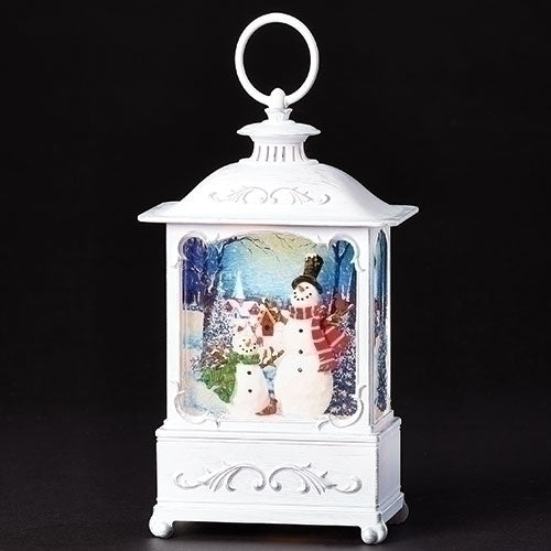Snowmen Lantern Printed Art Scene Led Swirl Water Dome