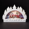 9"H LED SWIRL ARCH CARDINALS HOLLY